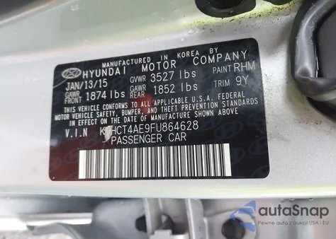 2015 Hyundai Accent Gls из США, поврежденный, VIN KMHCT4AE9FU864628